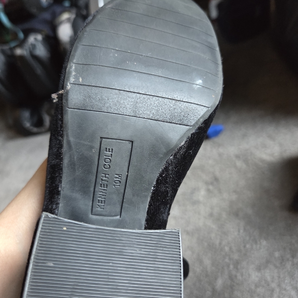 Kenneth Cole Black Velvet Floral Ankle Booties - Picture 6 of 6
